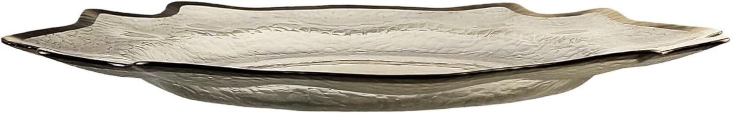 XL Teller aus transparentem Glas 33 cm - Silber 4