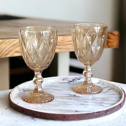 Gläser-Rombus Weinglas Gold-Glanz 2