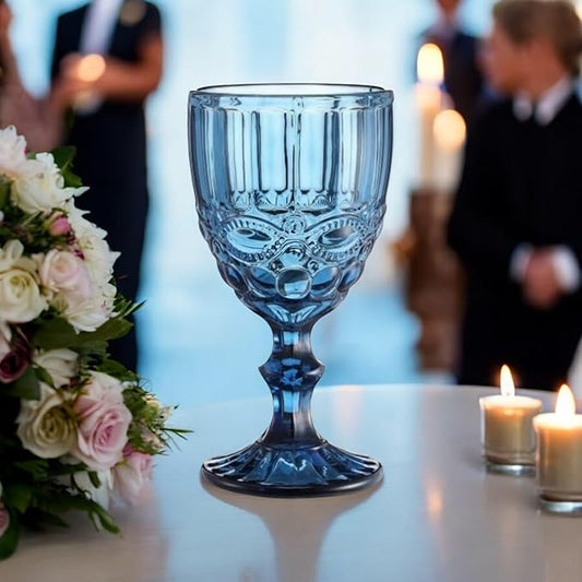 Gläser-Schleife Weinglas Blau 2