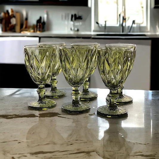 Gläser-Rombus Weinglas Grün 2