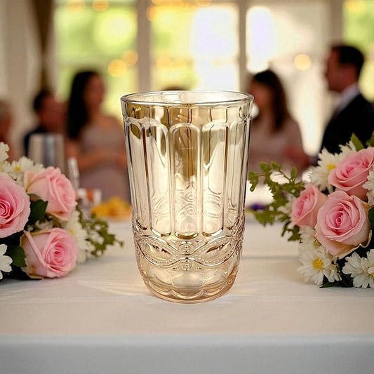 Gläser-Schleife Trinkglas Gold-Glanz 2