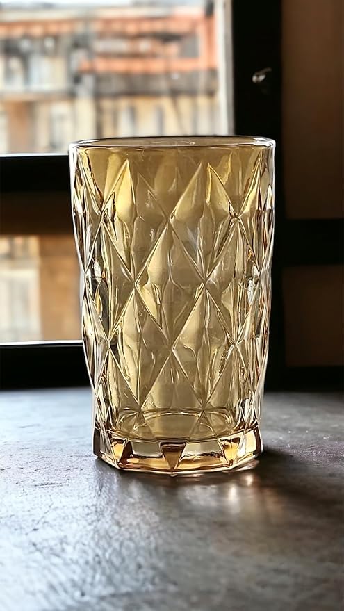 Gläser-Rombus Trinkglas Gold-Glanz 2