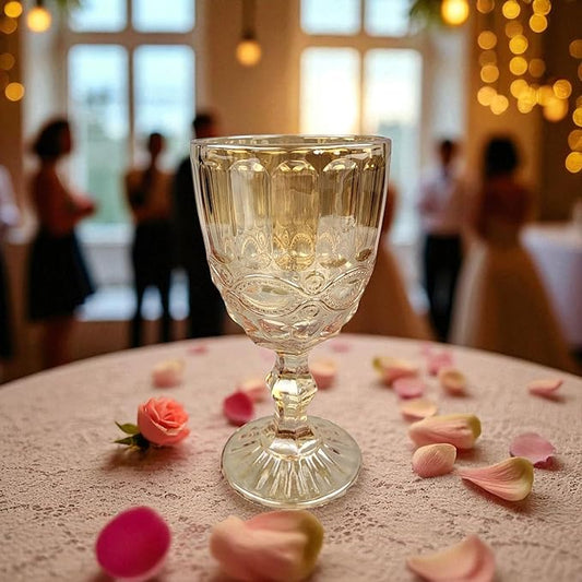 Gläser-Schleife Weinglas Gold-Glanz 2