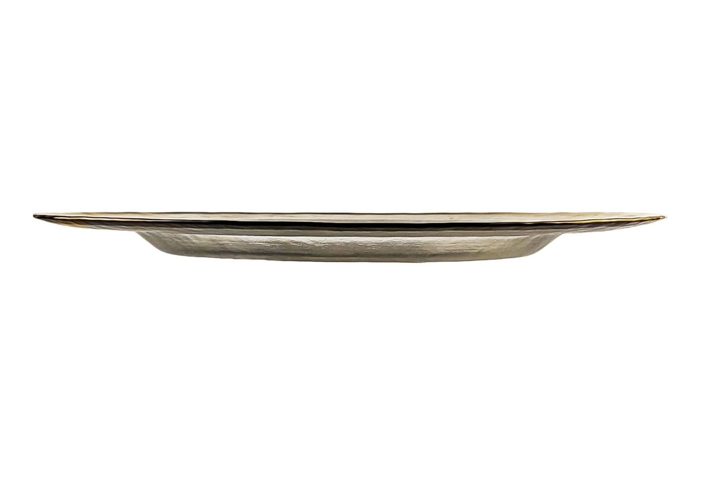 XL Teller aus transparentem Glas 33 cm - Gold 2