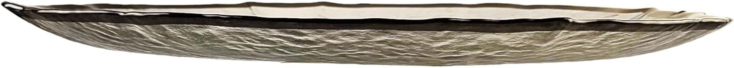 XL Teller aus transparentem Glas 33 cm - Silber 3