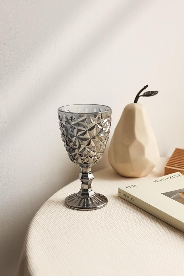 Glas-Kristal Weinglas Grau-Glanz 3