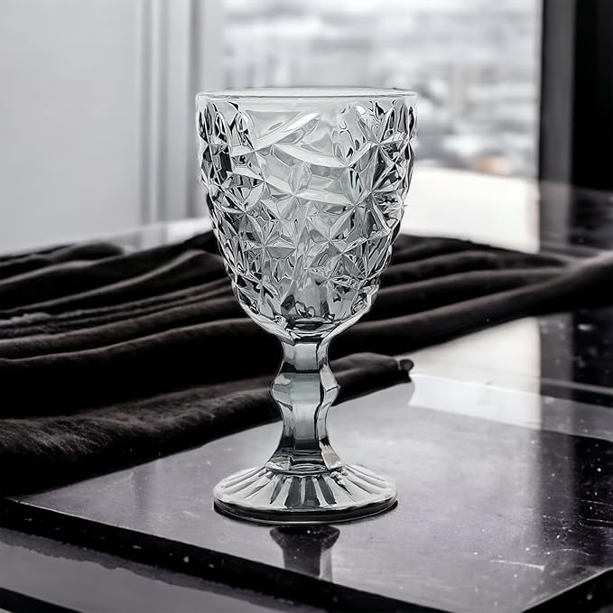 Glas-Kristal Weinglas Grau-Glanz 2