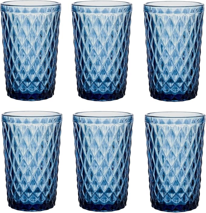 Trinkglas - Netz - Blau