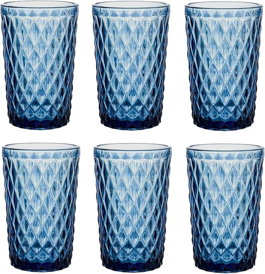 Trinkglas - Netz - Blau
