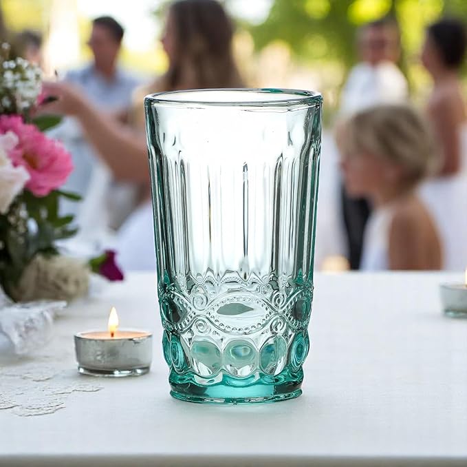 Gläser-Schleife Trinkglas Türkis 2